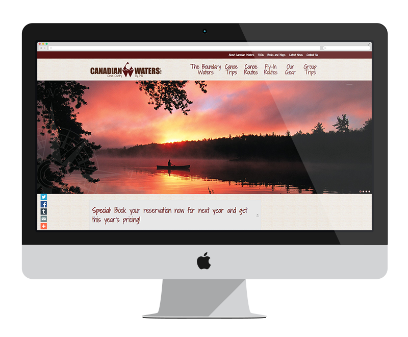 Canadian Waters Outfitters: Minnesota web design and development - tourism